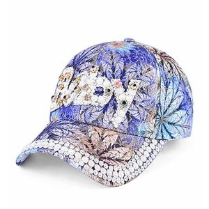 🆕Blue Bling 'Baby' Adjustable Baseball Cap